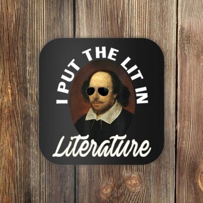 Funny I Put The Lit In Literature Gift Retro Funny Shakespeare Gift Coaster