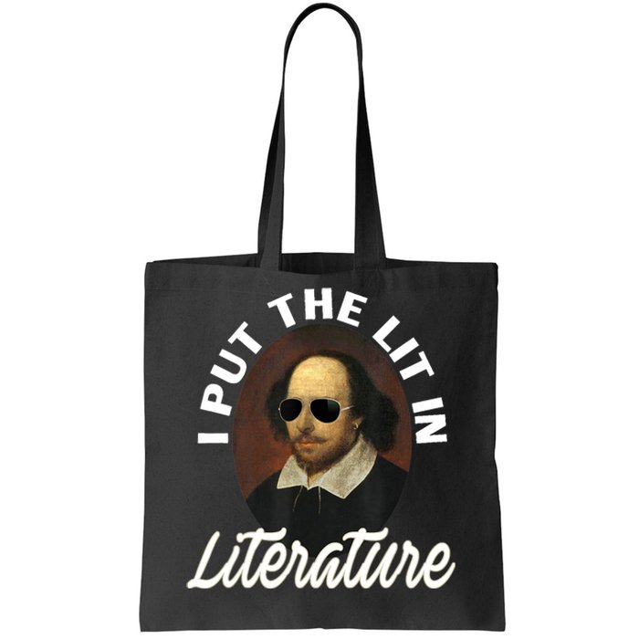 Funny I Put The Lit In Literature Gift Retro Funny Shakespeare Gift Tote Bag