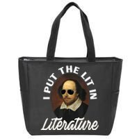 Funny I Put The Lit In Literature Gift Retro Funny Shakespeare Gift Zip Tote Bag