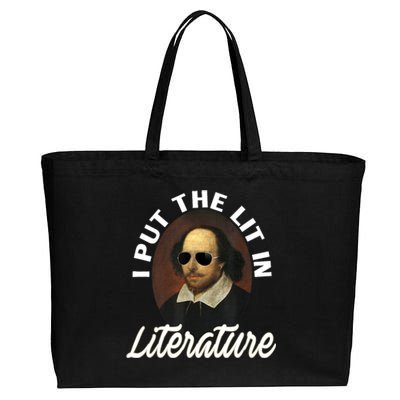 Funny I Put The Lit In Literature Gift Retro Funny Shakespeare Gift Cotton Canvas Jumbo Tote