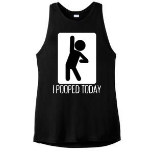 Funny I Pooped Today Humor I Pooped Ladies PosiCharge Tri-Blend Wicking Tank