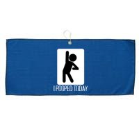 Funny I Pooped Today Humor I Pooped Large Microfiber Waffle Golf Towel