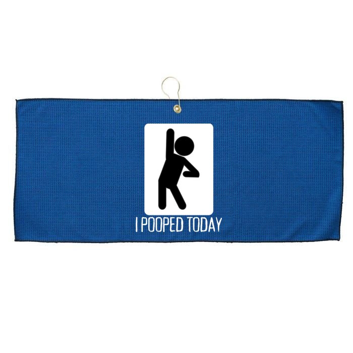 Funny I Pooped Today Humor I Pooped Large Microfiber Waffle Golf Towel