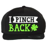 Funny I Pinch Back Saint Patrick's Day Lucky Irish Clover Wool Snapback Cap