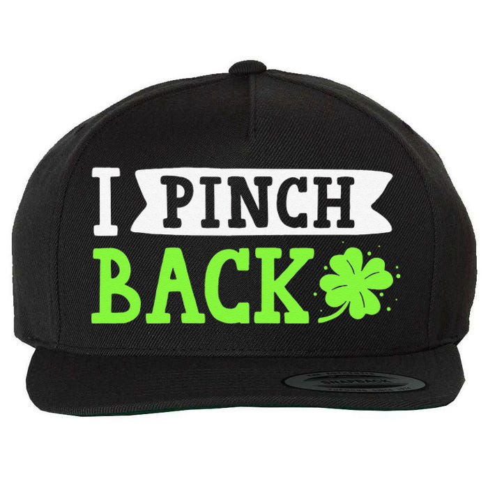 Funny I Pinch Back Saint Patrick's Day Lucky Irish Clover Wool Snapback Cap