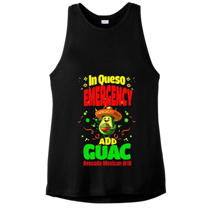Funny In Queso Emergency Add Guac Ladies PosiCharge Tri-Blend Wicking Tank