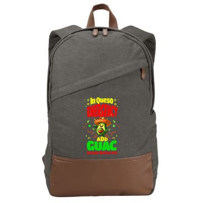 Funny In Queso Emergency Add Guac Cotton Canvas Backpack