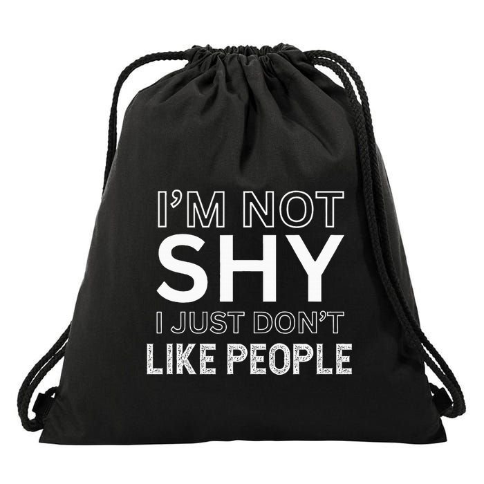Funny Introvert Quotes And Sayings About Not Being Shy Drawstring Bag