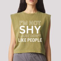 Funny Introvert Quotes And Sayings About Not Being Shy Garment-Dyed Women's Muscle Tee