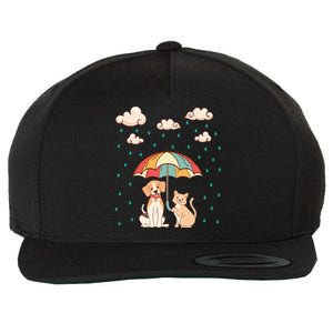 Funny Idiom Raining Cats And Dogs Cute Canine Feline Lover Wool Snapback Cap