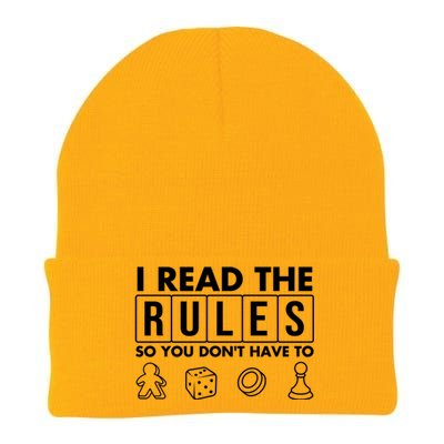 Funny I Read The Rules So You Dont Have To Board Game Gift Knit Cap Winter Beanie