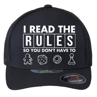 Funny I Read The Rules So You Dont Have To Board Game Gift Flexfit Unipanel Trucker Cap