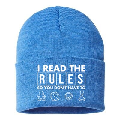 Funny I Read The Rules So You Dont Have To Board Game Gift Sustainable Knit Beanie