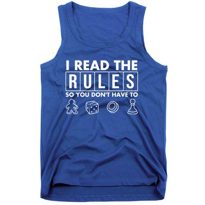 Funny I Read The Rules So You Dont Have To Board Game Gift Tank Top