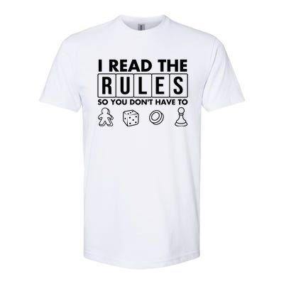 Funny I Read The Rules So You Dont Have To Board Game Gift Softstyle® CVC T-Shirt