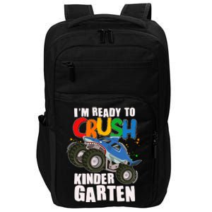 Funny I'm Ready To Crush Kindergarten Shark Monster Truck Impact Tech Backpack