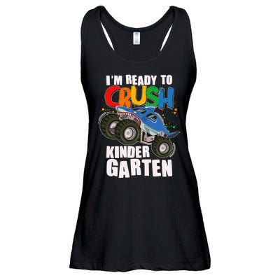 Funny I'm Ready To Crush Kindergarten Shark Monster Truck Ladies Essential Flowy Tank