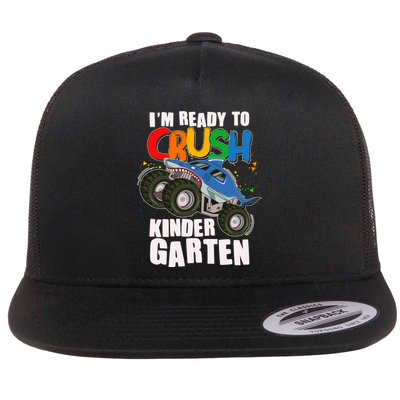 Funny I'm Ready To Crush Kindergarten Shark Monster Truck Flatbill Hat