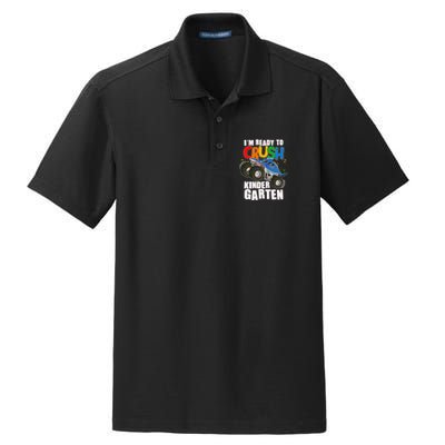 Funny I'm Ready To Crush Kindergarten Shark Monster Truck Dry Zone Grid Polo