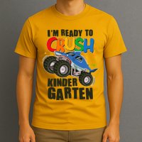 Funny I'm Ready To Crush Kindergarten Shark Monster Truck T-Shirt
