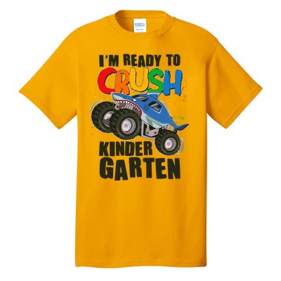 Funny I'm Ready To Crush Kindergarten Shark Monster Truck Tall T-Shirt