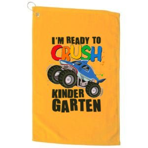 Funny I'm Ready To Crush Kindergarten Shark Monster Truck Platinum Collection Golf Towel