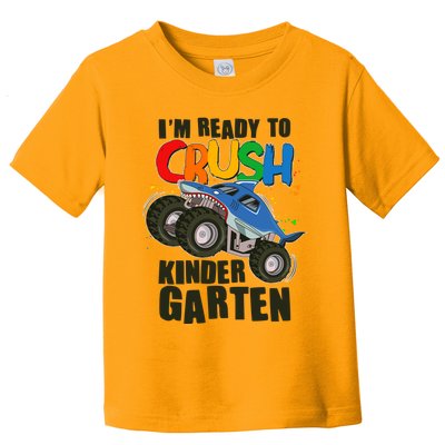 Funny I'm Ready To Crush Kindergarten Shark Monster Truck Toddler T-Shirt