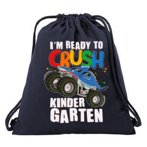 Funny I'm Ready To Crush Kindergarten Shark Monster Truck Drawstring Bag