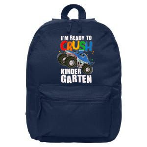 Funny I'm Ready To Crush Kindergarten Shark Monster Truck 16 in Basic Backpack