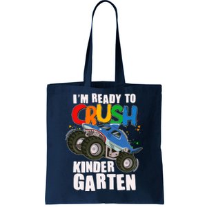 Funny I'm Ready To Crush Kindergarten Shark Monster Truck Tote Bag