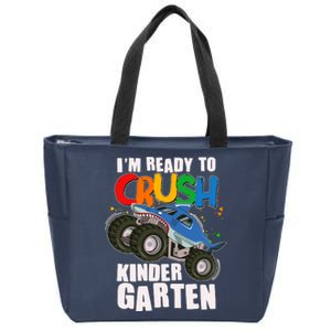 Funny I'm Ready To Crush Kindergarten Shark Monster Truck Zip Tote Bag