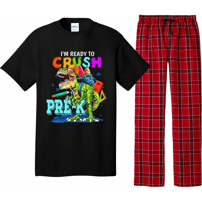 Funny I'm Ready To Crush Prek Dinosaur Back To School Pajama Set