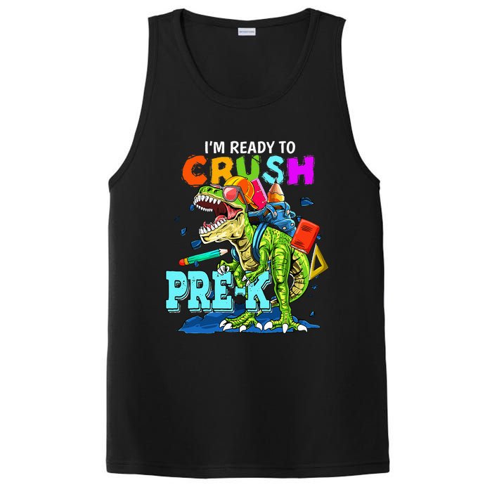 Funny I'm Ready To Crush Prek Dinosaur Back To School PosiCharge Competitor Tank