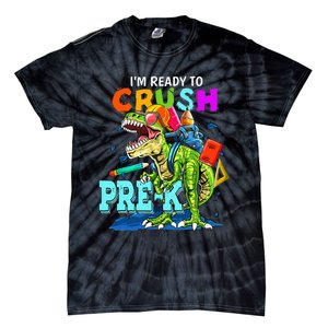 Funny I'm Ready To Crush Prek Dinosaur Back To School Tie-Dye T-Shirt