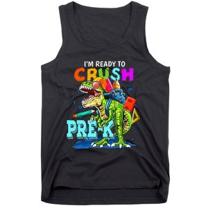 Funny I'm Ready To Crush Prek Dinosaur Back To School Tank Top