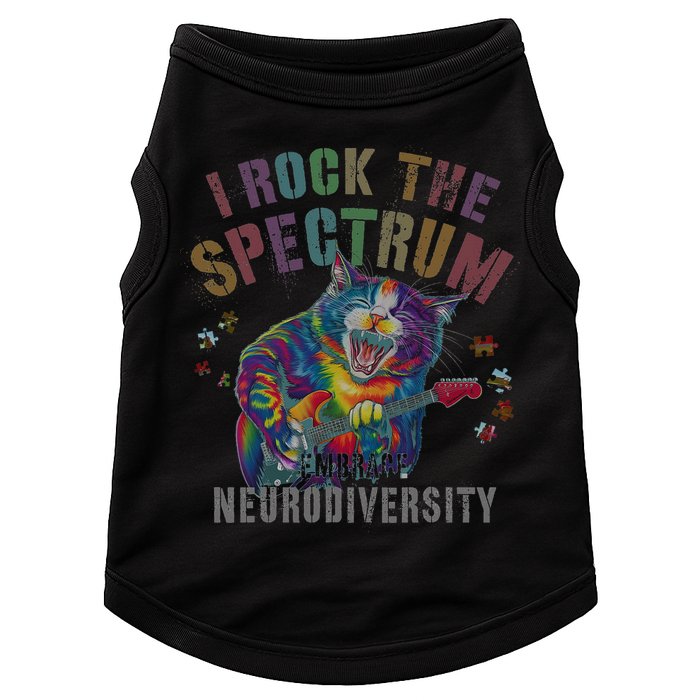 Funny I ROCK THE SPECTRUM Autism Awareness Dad Support Doggie Tank