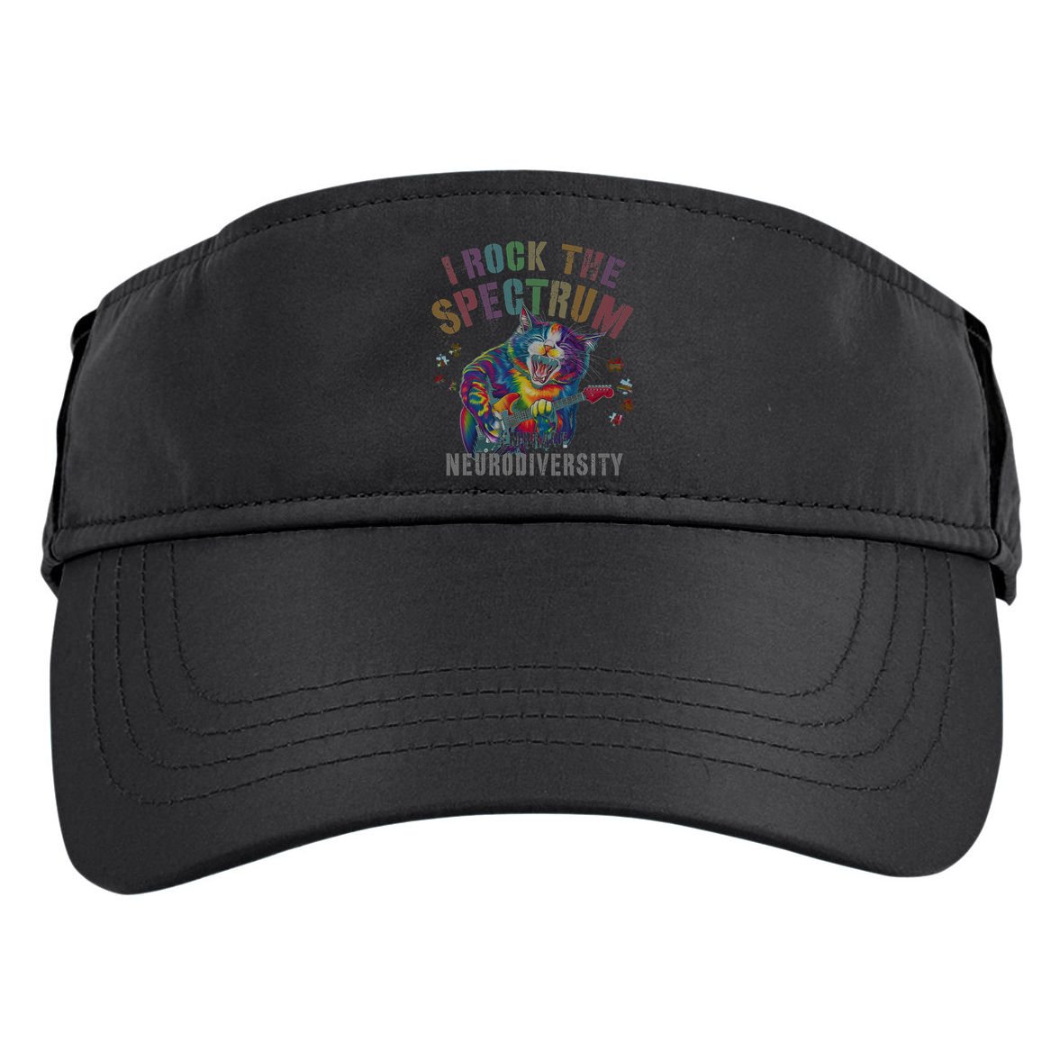 Funny I ROCK THE SPECTRUM Autism Awareness Dad Support Adult Drive Performance Visor