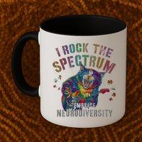 Funny I ROCK THE SPECTRUM Autism Awareness Dad Support Mug