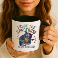 Funny I ROCK THE SPECTRUM Autism Awareness Dad Support Mug