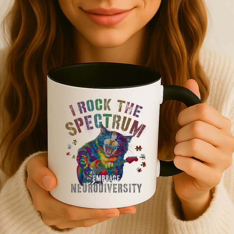 Funny I ROCK THE SPECTRUM Autism Awareness Dad Support Mug