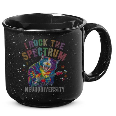 Funny I ROCK THE SPECTRUM Autism Awareness Dad Support 15oz Campfire Ceramic Mug