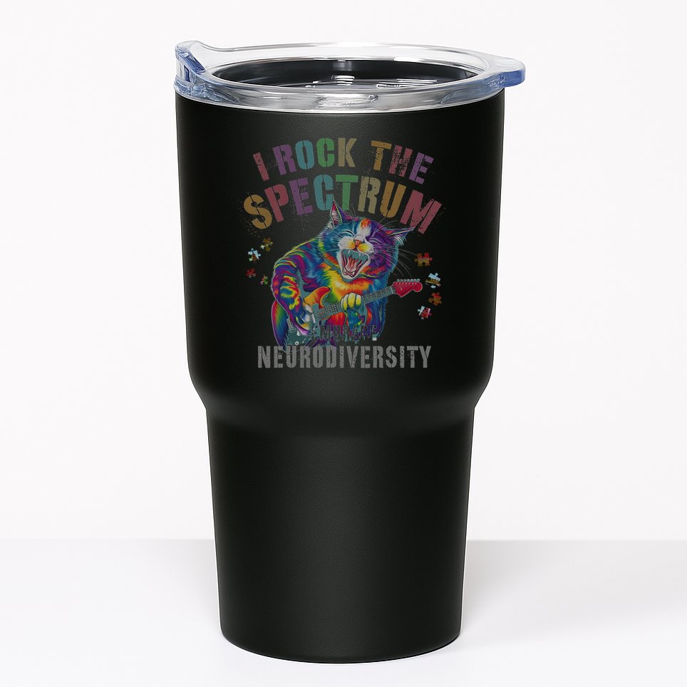 Funny I ROCK THE SPECTRUM Autism Awareness Dad Support Tumbler