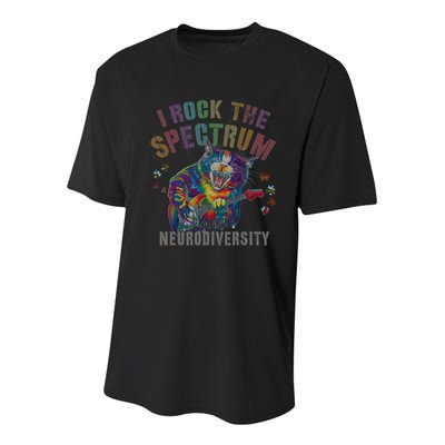 Funny I ROCK THE SPECTRUM Autism Awareness Dad Support Youth Performance Sprint T-Shirt