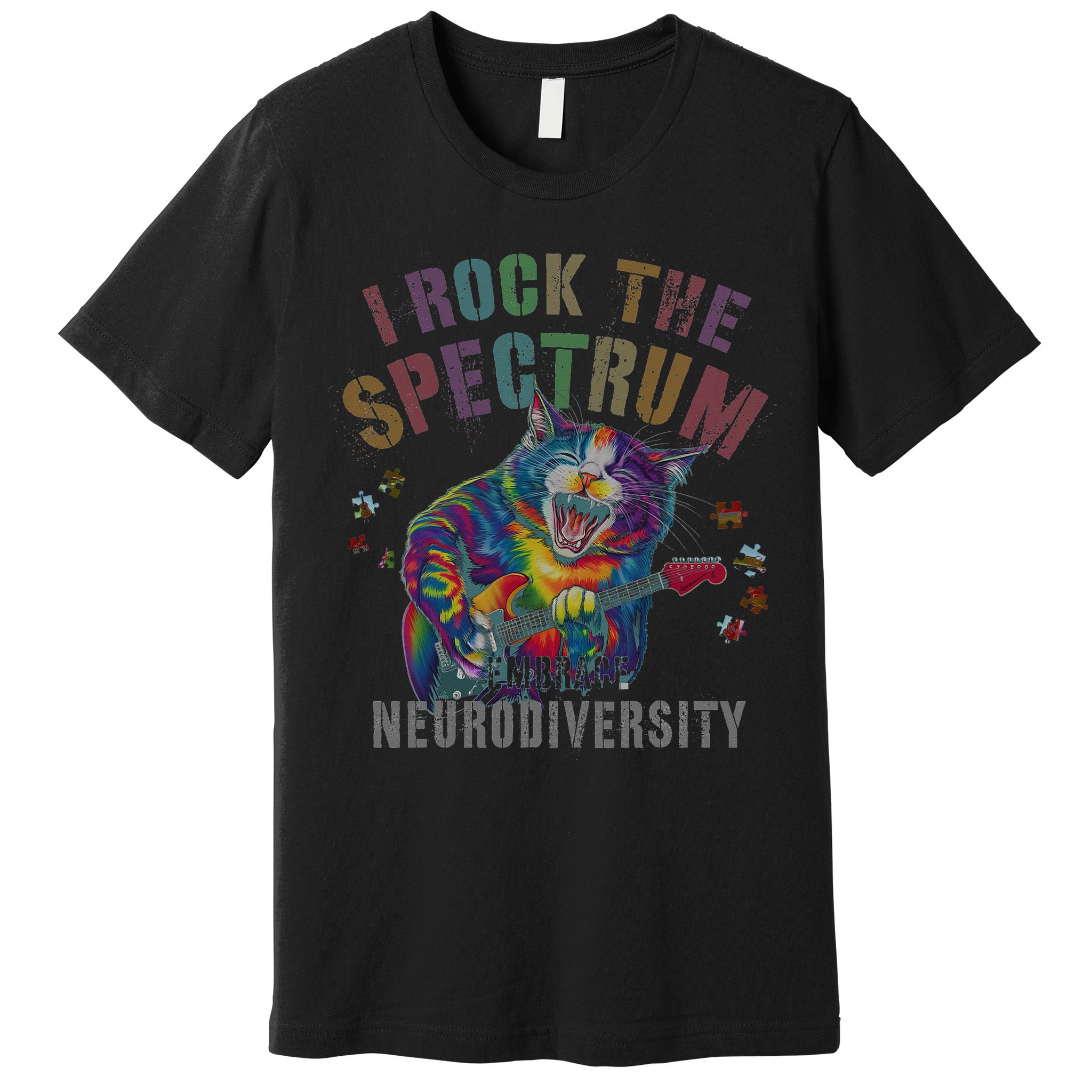 Funny I ROCK THE SPECTRUM Autism Awareness Dad Support Premium T-Shirt