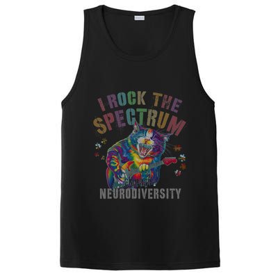 Funny I ROCK THE SPECTRUM Autism Awareness Dad Support PosiCharge Competitor Tank