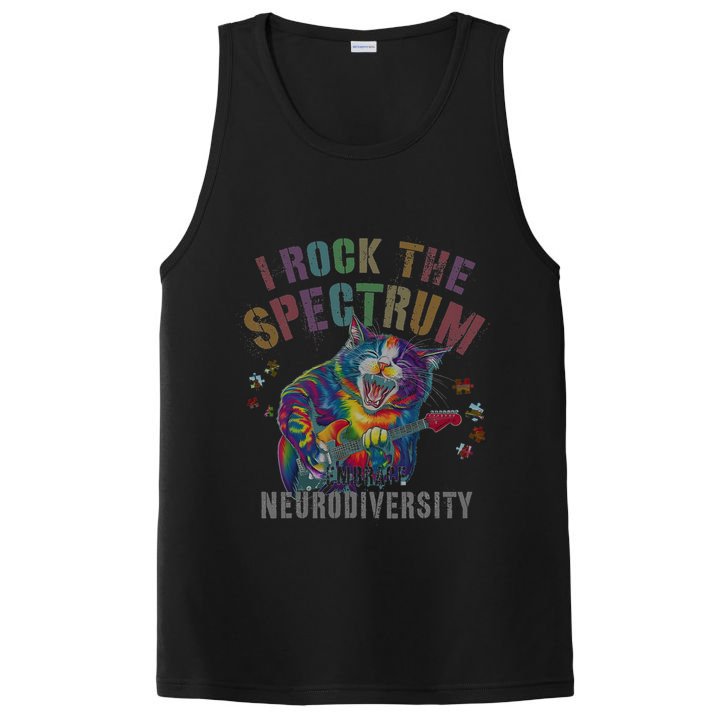 Funny I ROCK THE SPECTRUM Autism Awareness Dad Support PosiCharge Competitor Tank
