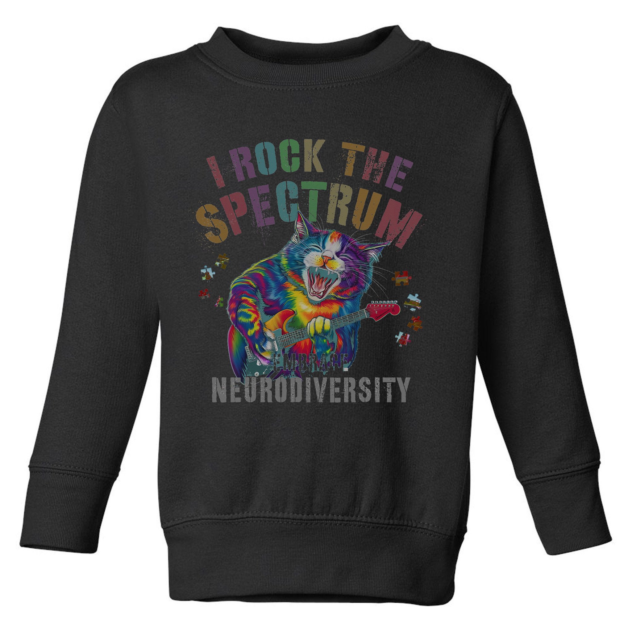 Funny I ROCK THE SPECTRUM Autism Awareness Dad Support Toddler Sweatshirt