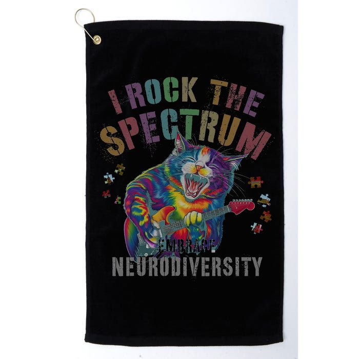 Funny I ROCK THE SPECTRUM Autism Awareness Dad Support Golf Towel