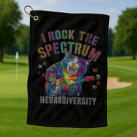Funny I ROCK THE SPECTRUM Autism Awareness Dad Support Golf Towel