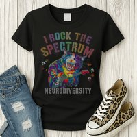 Funny I ROCK THE SPECTRUM Autism Awareness Dad Support Womens T-Shirt